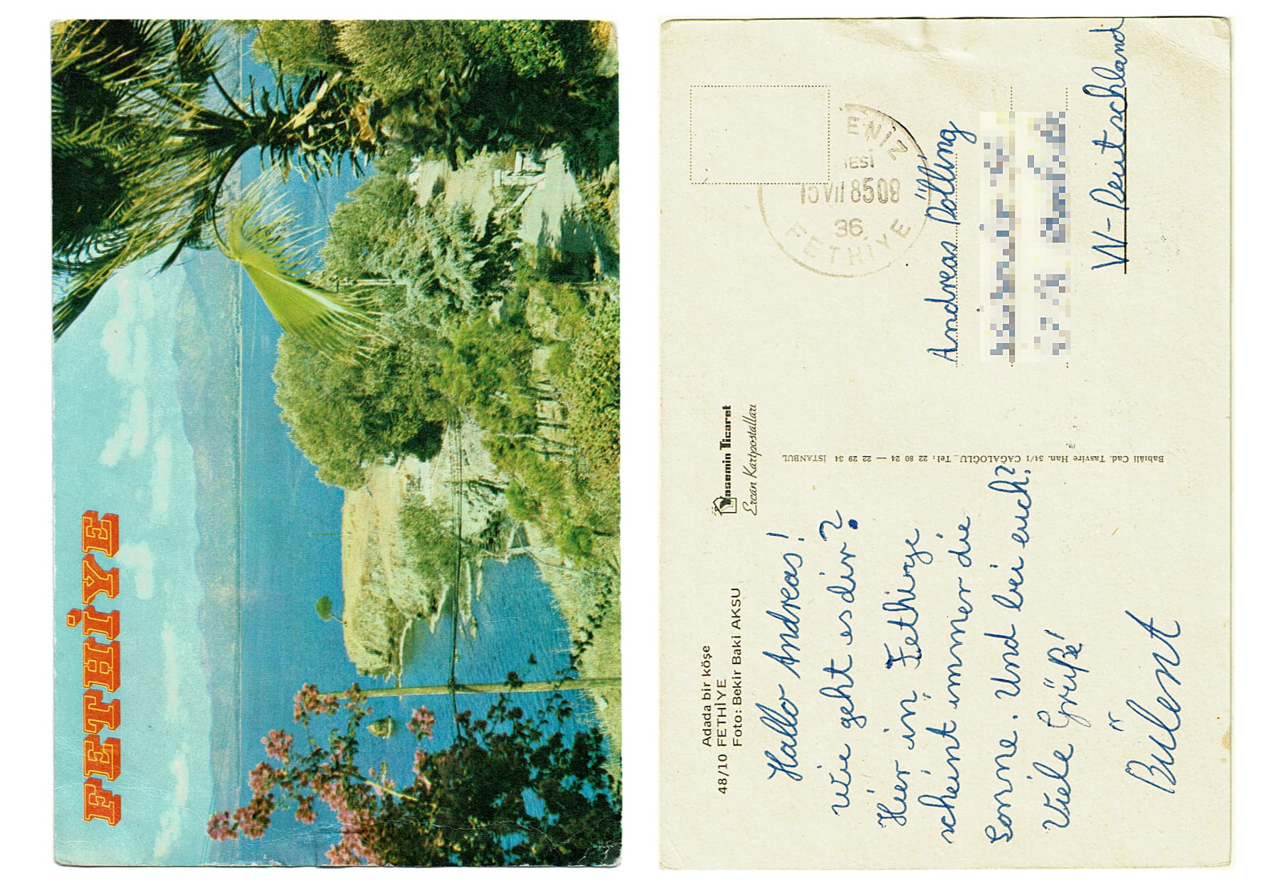 Scan of a post card (sent by my school friend Bülent)