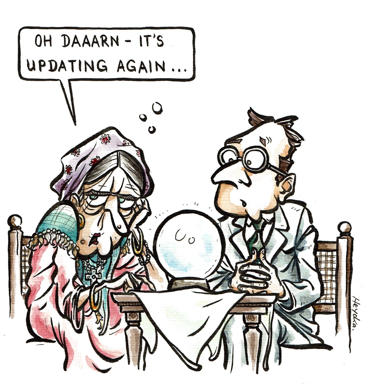 Cartoon “Update for the Crystal Ball”