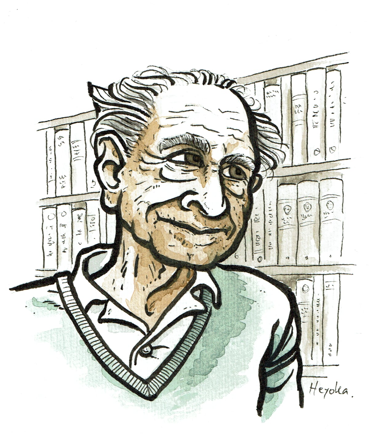 Portrait of Karl Popper (Ink and Water Colours)