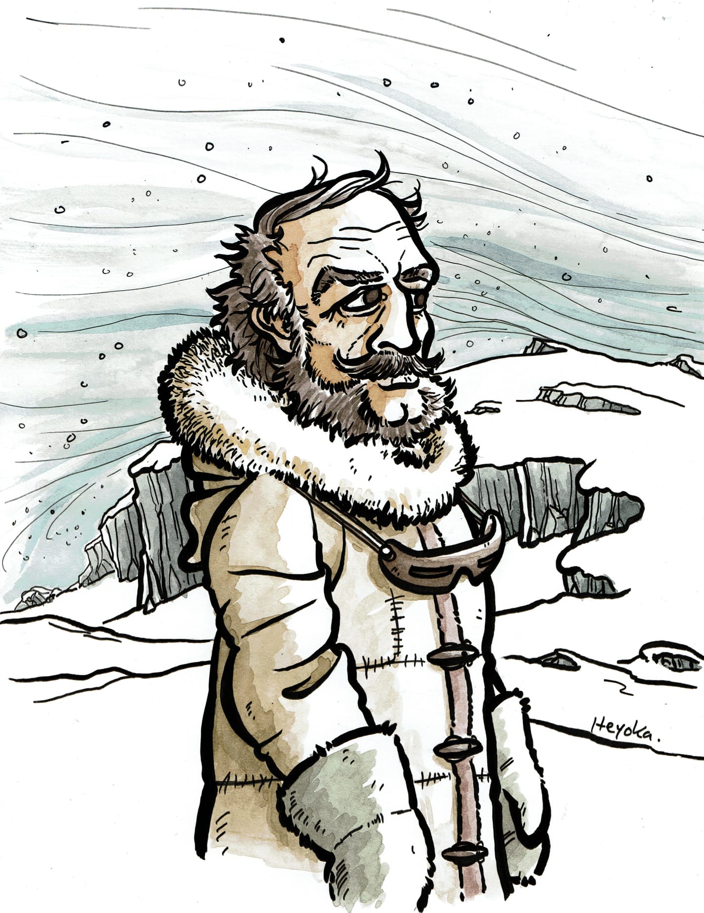 Portrait of John Rae (Ink and Water Colours)