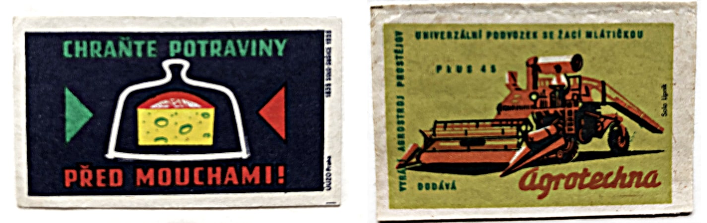 Photo: Two covers of old Czech matchboxes (from the ČSSR)