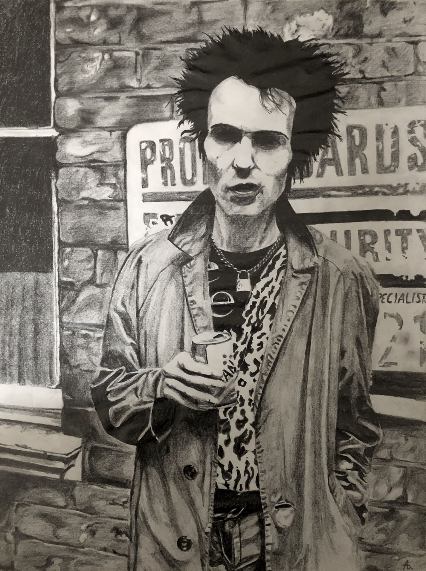 Drawing: “Sid Vicious” (drawn from a photo)