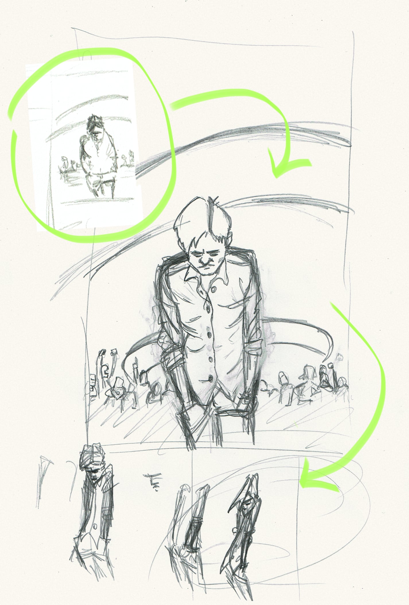 Sketches for the drawing “Songs in Ink (21)”